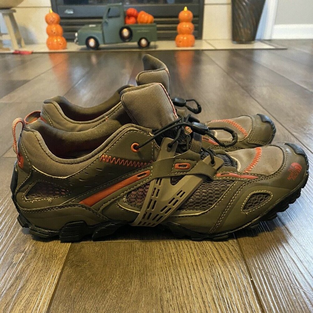 The North Face Mens Hydro Trak Size 10.5 Mesh Hiking Running Shoes Green Orange